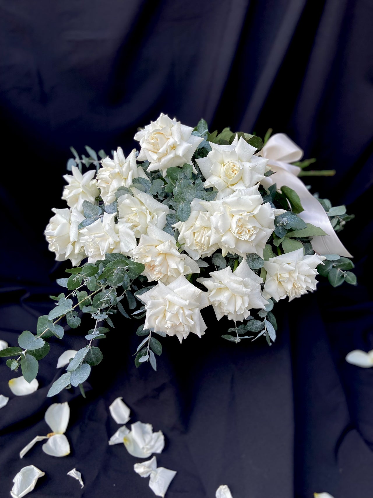 Valentine's Day Red Rose Bouquet - Long stemmed white roses - Classic Rose Bouquet - Haven Botanical