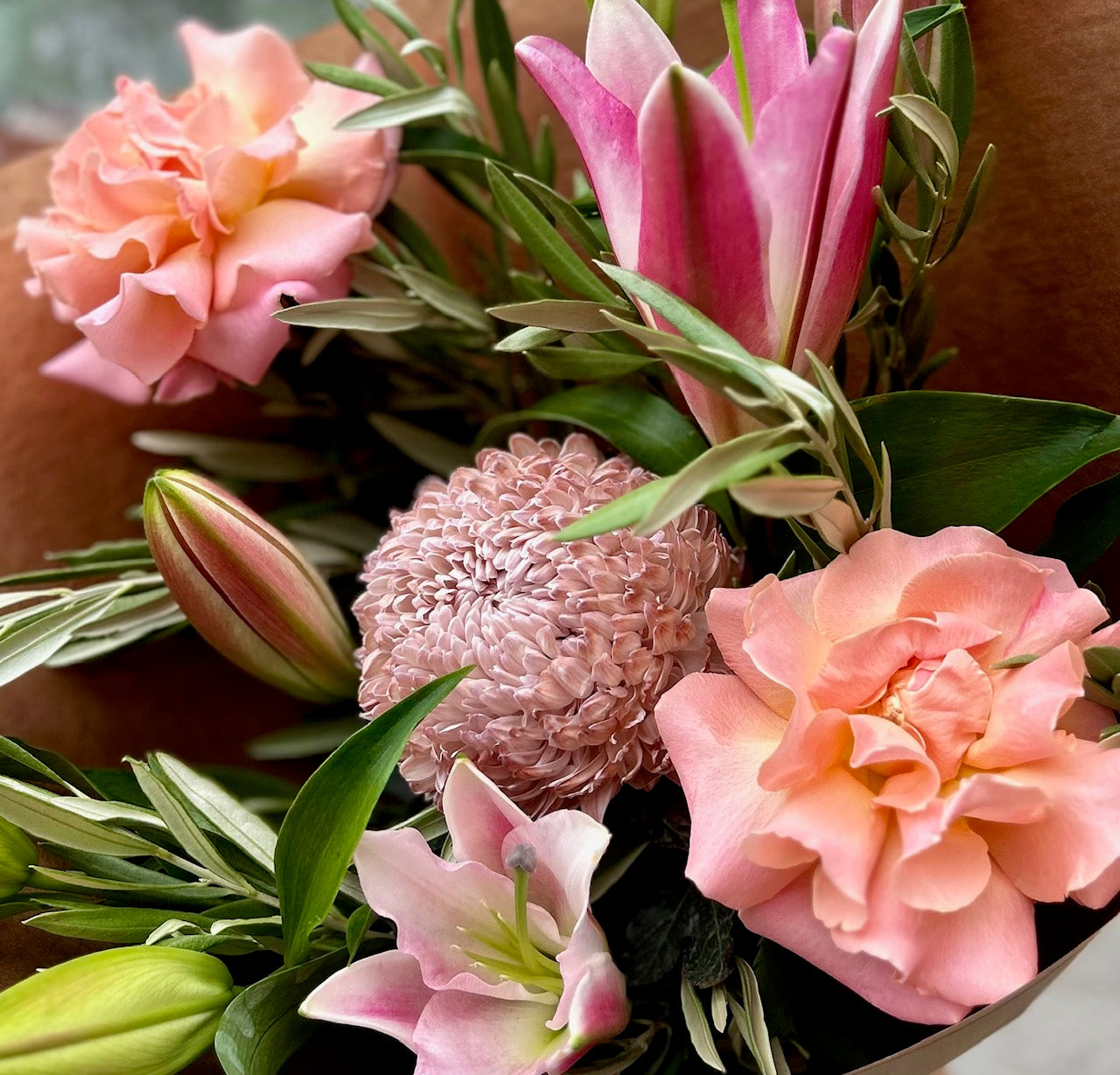 Grace - Elegant Lily and Rose Bouquet - Haven Botanical