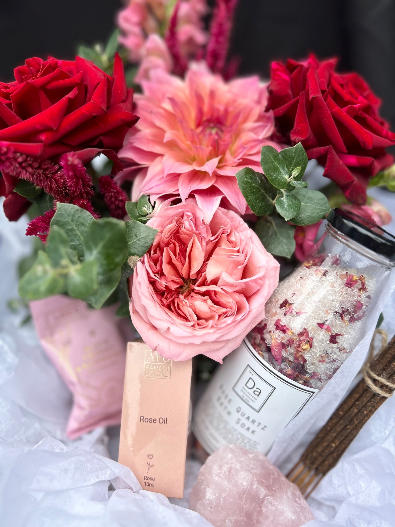 The Goddess Gift box - Haven Botanical - Ayu Rose oil - Loco Love Chocolate