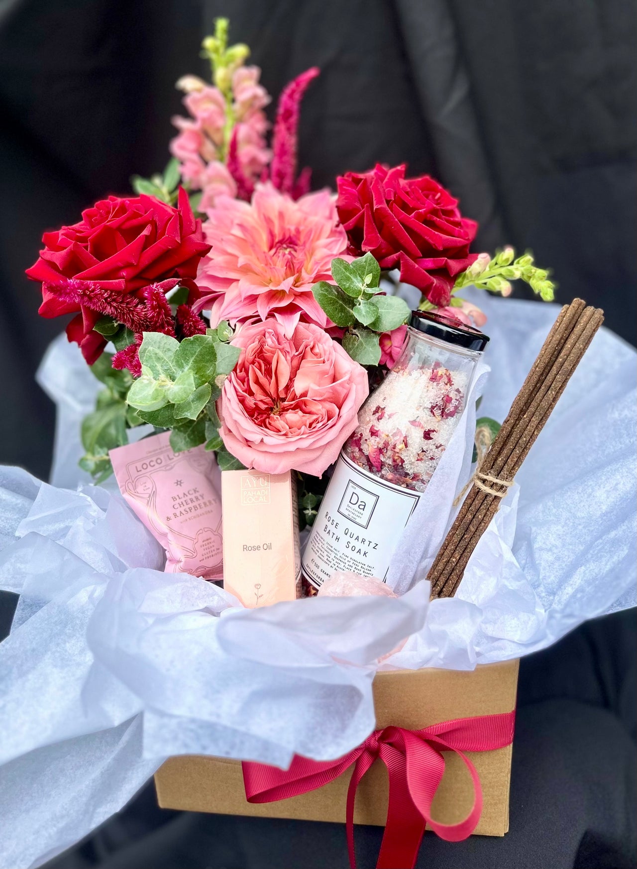The Goddess Gift box - Haven Botanical - Ayu Rose oil - Loco Love Chocolate