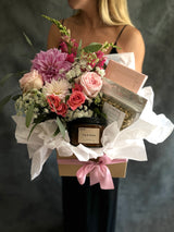 The Madonna - A Gift Box for Mother's Day - Haven Botanical - Mothers Day Hamper - Mother's Day flowers and gifts - Flowers for Mum - Loco Love Chocolates for Mum